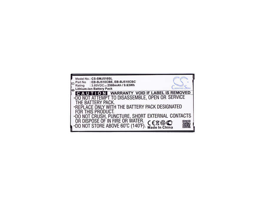 3.85V, Li-ion, 2500mAh, SmartPhone battery fits Samsung, Eb-bj510cbc, Galaxy J5 2016, Galaxy J5 6 Duos, 9.63Wh Mobile, SmartPhone Cameron Sino Technology Limited (Smartphone)