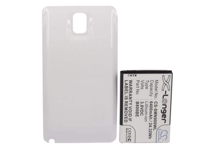 3,8V, Li-ion, 6400mAh, batterie pour smartphone compatible avec Samsung, (Blanc), B800bc, Galaxy Note 3, Galaxy Note III, 24,32Wh Mobile, Smartphone Cameron Sino Technology Limited (Smartphone)