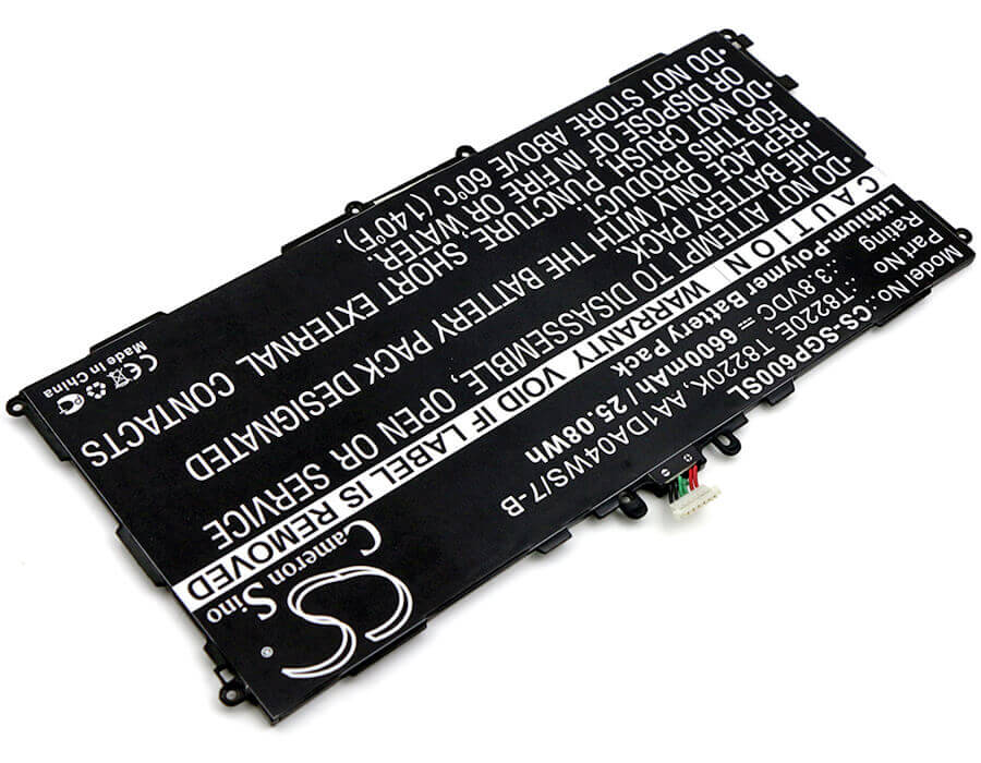 3.8V, Li-Polymer, 6600mAh, Tablet battery fits Samsung, Aa1da04ws/7-b, Galaxy Note 10.1, Galaxy Note 10.1 2014, 25.08Wh Tablet Cameron Sino Technology Limited