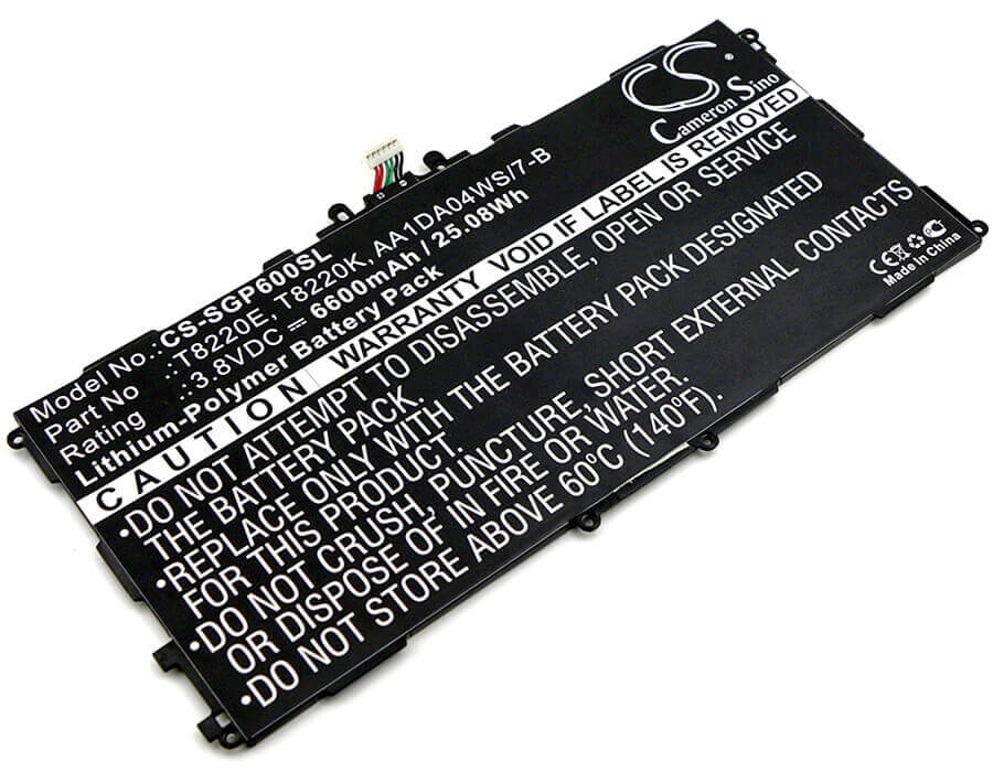 3.8V, Li-Polymer, 6600mAh, Tablet battery fits Samsung, Aa1da04ws/7-b, Galaxy Note 10.1, Galaxy Note 10.1 2014, 25.08Wh Tablet Cameron Sino Technology Limited