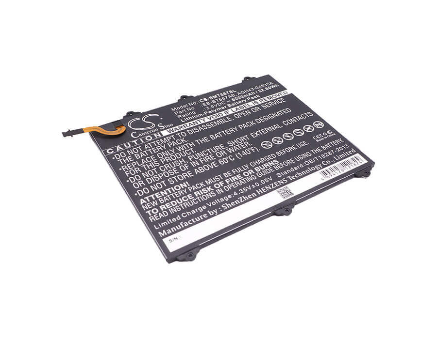 3.8V, Li-Polymer, 6000mAh, Tablet battery fits Samsung, Eb-bt567aba, Galaxy Tab E 9.6 Xlte, Sm-t560nu, 22.80Wh Tablet Cameron Sino Technology Limited