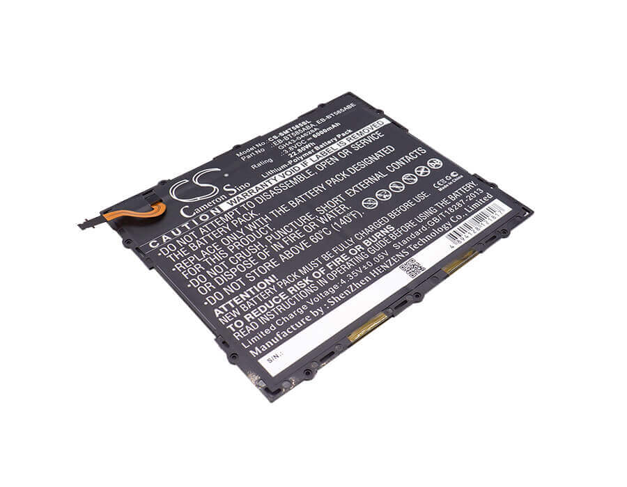 3.8V, Li-Polymer, 6000mAh, Tablet battery fits Samsung, Eb-bt585aba, Galaxy Tab A 10.1 2016 Td-lte, Galaxy Tab A 10.1 2016 Wifi, 22.80Wh Tablet Cameron Sino Technology Limited