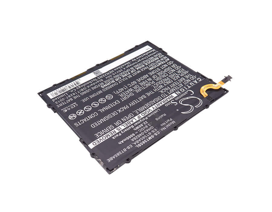 3.8V, Li-Polymer, 6000mAh, Tablet battery fits Samsung, Eb-bt585aba, Galaxy Tab A 10.1 2016 Td-lte, Galaxy Tab A 10.1 2016 Wifi, 22.80Wh Tablet Cameron Sino Technology Limited
