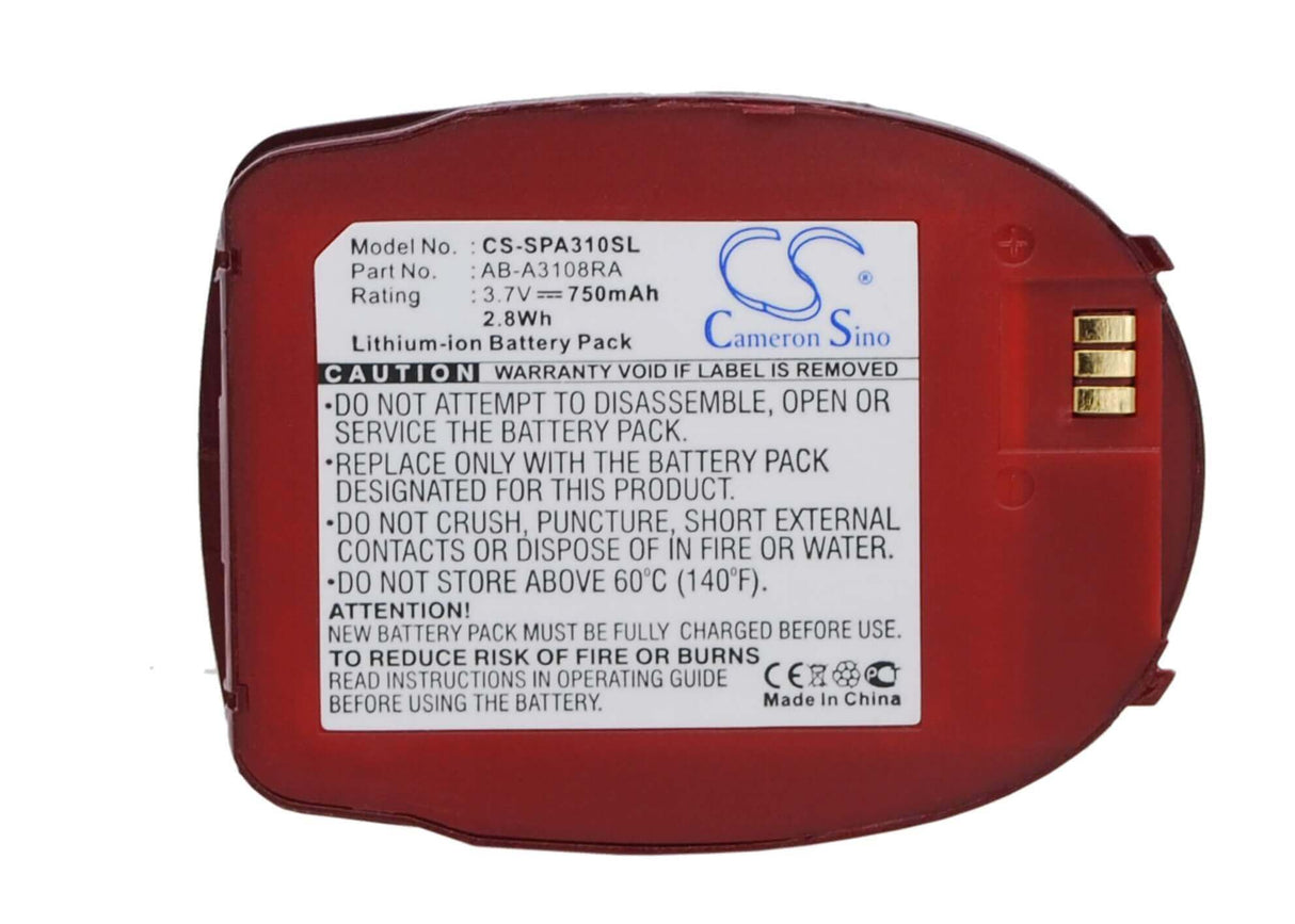 3.7V, Li-ion, 750mAh, Mobile, SmartPhone battery fits Samsung, Ab-a3108ra, Sph-a310, 2.78Wh Mobile, SmartPhone Cameron Sino Technology Limited (Smartphone)