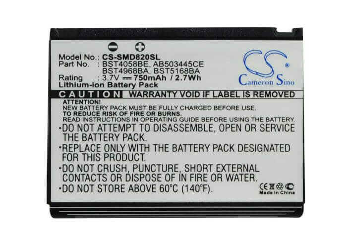 Battery For Samsung Sph-a900, Sph-a900m, Blade 3.7v, 750mah - 2.78wh Batteries for Electronics Cameron Sino Technology Limited (Suspended)