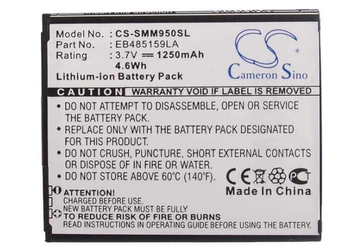 3.7V, Li-ion, 1250mAh, batterie de smartphone compatible avec Samsung, Eb485159la, Galaxy Reverb, Galaxy Xcover 2, 4.63Wh Mobile, SmartPhone Cameron Sino Technology Limited (Suspendu)