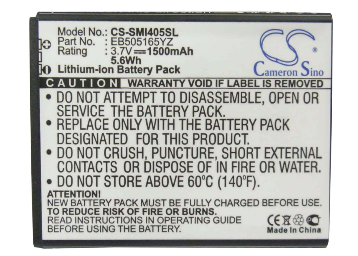 3,7V, Li-ion, 1500mAh, batterie de smartphone compatible Verizon, Samsung, Eb505165yz, Aegis, Galaxy Metrix 4g, 5,55Wh Mobile, Smartphone Cameron Sino Technology Limited (Smartphone)