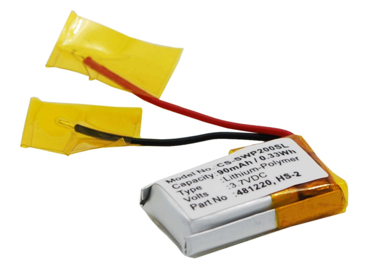 3.7V, Li-Polymer, 90mAh, Headset battery fits Samsung, 481220, Wep-200, Wep-210, 0.33Wh Wireless Headset Cameron Sino Technology Limited