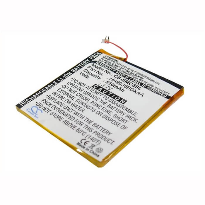 3.7V, Li-Polymer, 810mAh, Media Player battery fits Samsung, Ha9036bdxaa, Yp-cp3, Yp-cp3ab/xsh (4g), 3Wh Media Player Cameron Sino Technology Limited