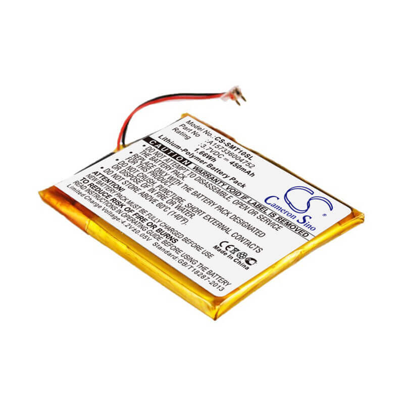3.7V, Li-Polymer, 450mAh, Media Player battery fits Samsung, A157336004752, Yp-t10j, Yp-t10jab, 1.67Wh Media Player Cameron Sino Technology Limited
