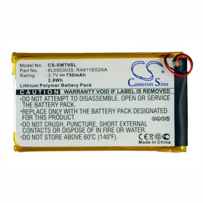 3.7V, Li-Polymer, 750mAh, Media Player battery fits Samsung, 6l0503035, Yp-t9, Yp-t9+, 2.78Wh Media Player Cameron Sino Technology Limited (Suspended)
