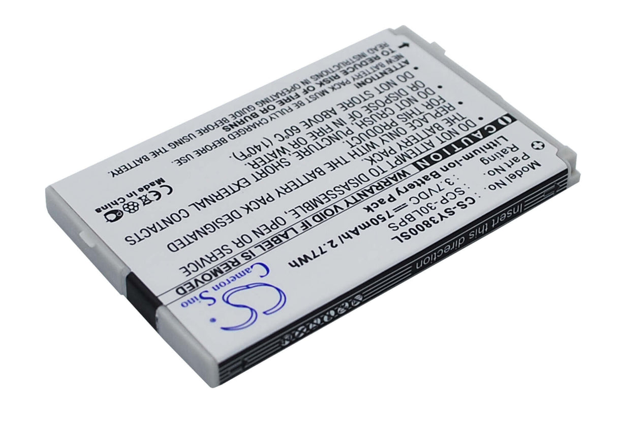 3.7V, Li-ion, 750mAh, SmartPhone battery fits Sanyo, Scp-30lbps, 3800 Katana, 6750 Katana Eclipse, 2.78Wh Mobile, SmartPhone Cameron Sino Technology Limited (Suspended)