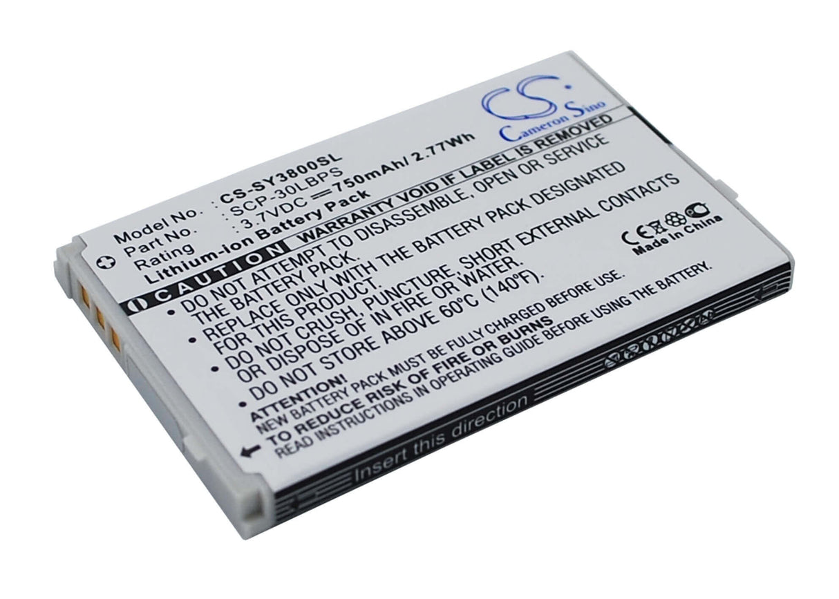 3.7V, Li-ion, 750mAh, SmartPhone battery fits Sanyo, Scp-30lbps, 3800 Katana, 6750 Katana Eclipse, 2.78Wh Mobile, SmartPhone Cameron Sino Technology Limited (Suspended)
