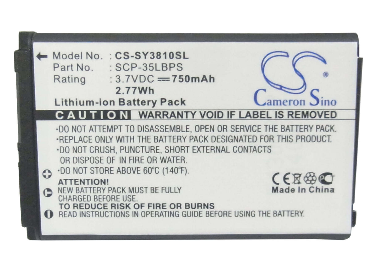 Battery For Sanyo Scp-3810 3.7v, 750mah - 2.78wh Batteries for Electronics Cameron Sino Technology Limited (Suspended)