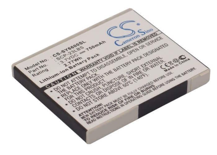 3.7V, Li-ion, 750mAh, SmartPhone battery fits Sanyo, Scp-23lbs, Katana 6600, Scp-6600, 2.78Wh Mobile, SmartPhone Cameron Sino Technology Limited (Suspended)
