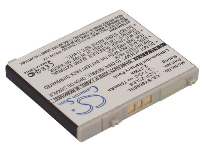 3.7V, Li-ion, 750mAh, SmartPhone battery fits Sanyo, Scp-23lbs, Katana 6600, Scp-6600, 2.78Wh Mobile, SmartPhone Cameron Sino Technology Limited (Suspended)