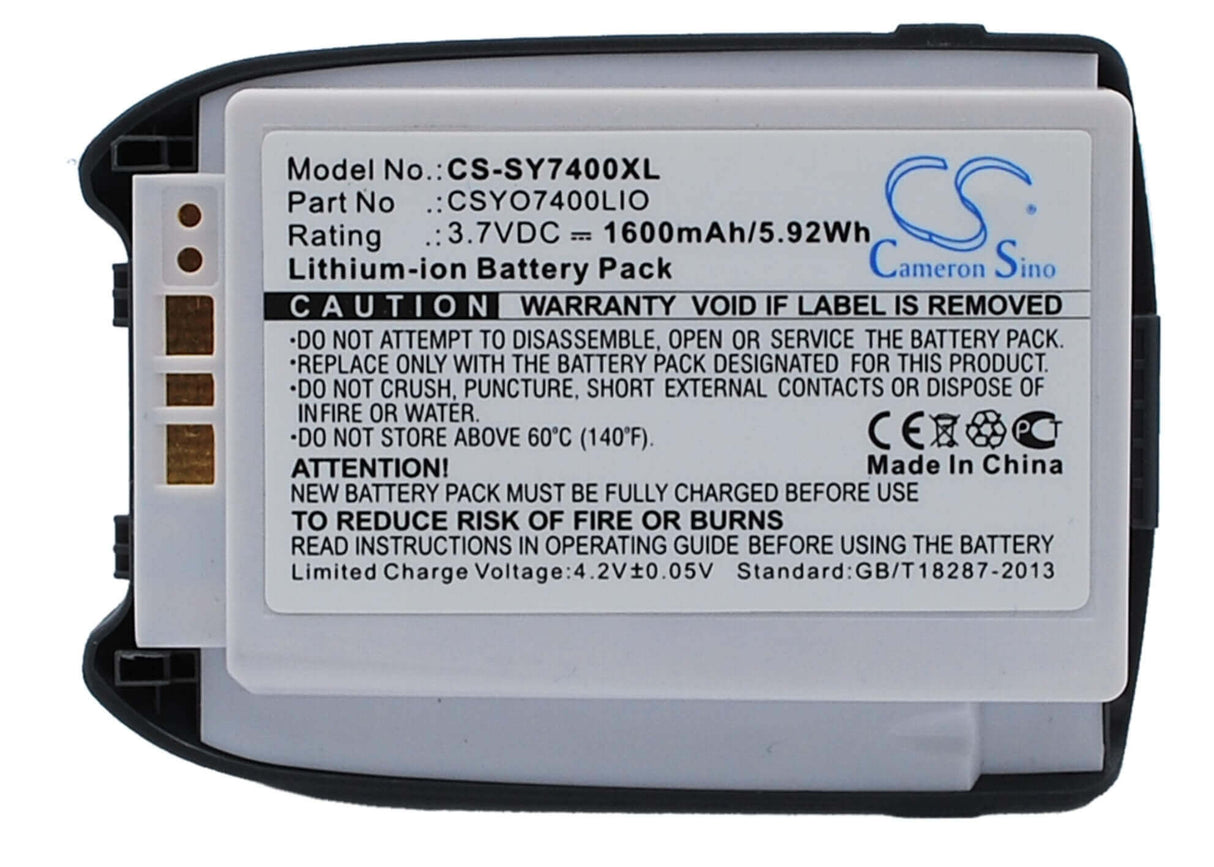 3.7V, Li-ion, 1600mAh, batterie de smartphone compatible avec Sanyo, Csyo7400lio, Mm7400, Mm-7400, 5.92Wh Mobile, Smartphone Cameron Sino Technology Limited (Smartphone)