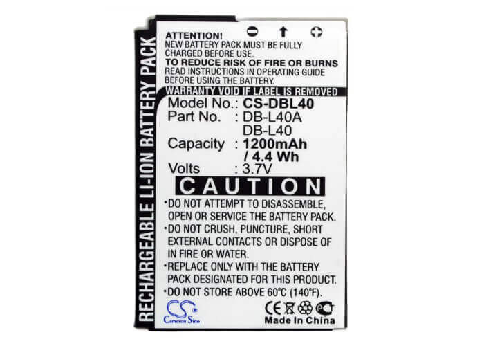 Battery For Sanyo Xacti Dmx-hd1, Xacti Dmx-hd1a, 3.7v, 1200mah - 4.44wh Batteries for Electronics Cameron Sino Technology Limited (Suspended)