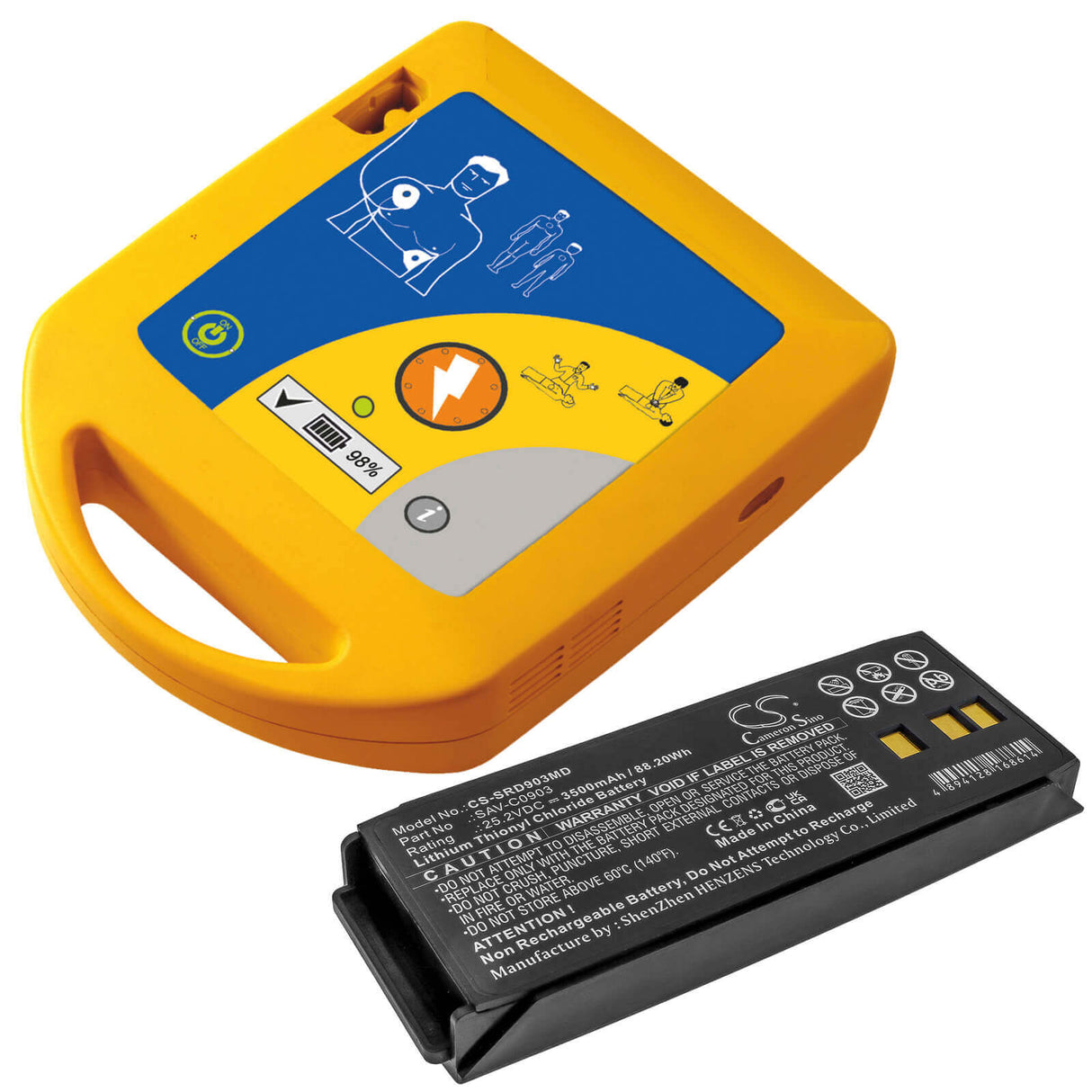 25.2V, Li-SOCl2, 3500mAh, Medical battery fits Saverone, Sav-c0903, Automatic, D, 88.20Wh Medical Cameron Sino Technology Limited (Medical)