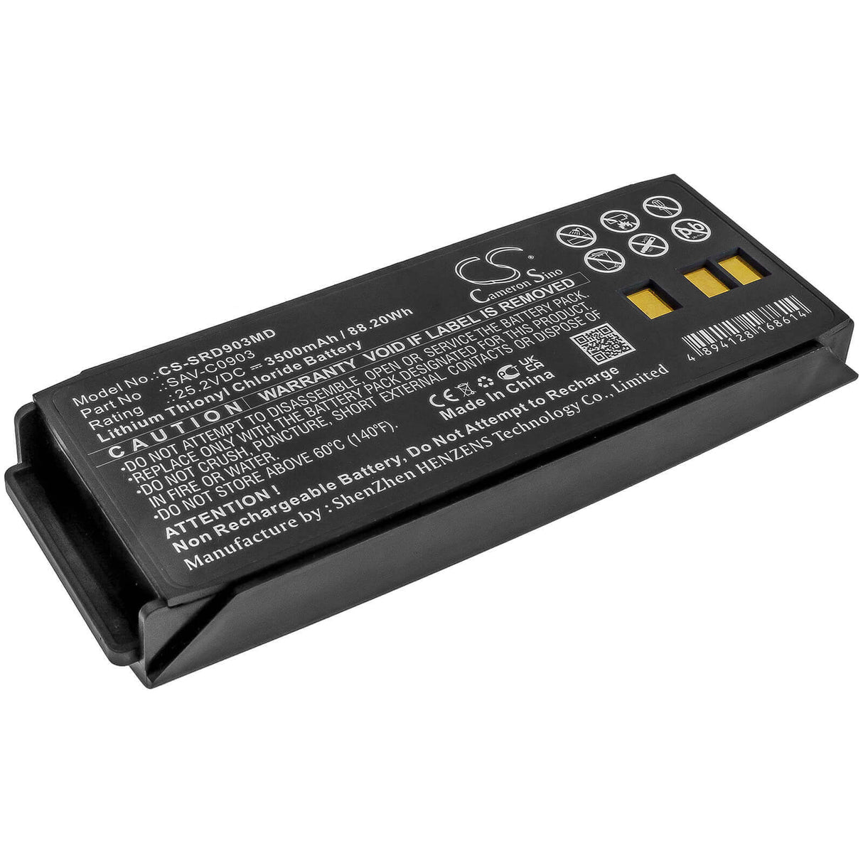 25.2V, Li-SOCl2, 3500mAh, Medical battery fits Saverone, Sav-c0903, Automatic, D, 88.20Wh Medical Cameron Sino Technology Limited (Medical)