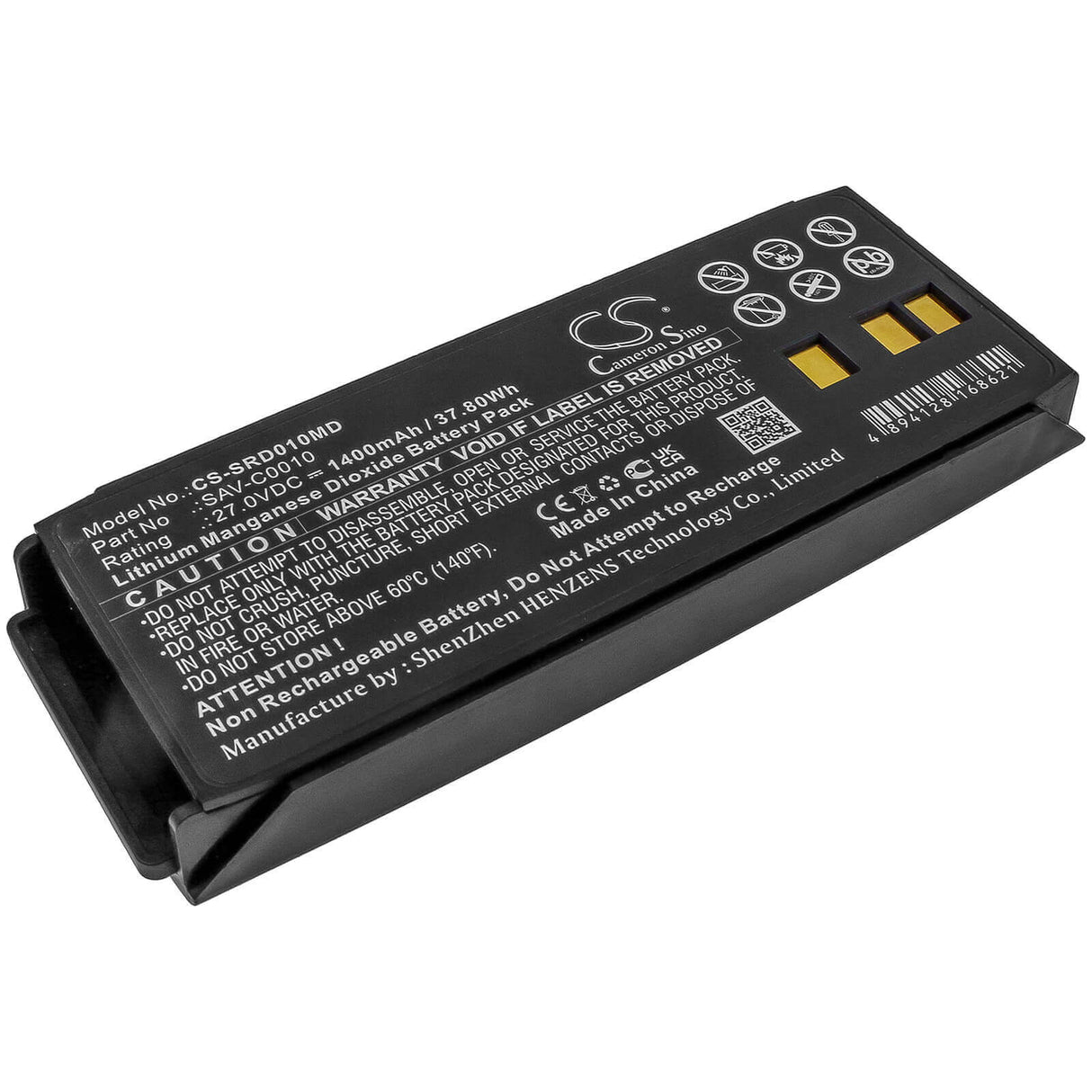 27.0V, Li-MnO2, 1400mAh, Medical battery fits Saverone, Sav-c0010, Automatic, D, 37.80Wh Medical Cameron Sino Technology Limited (Medical)