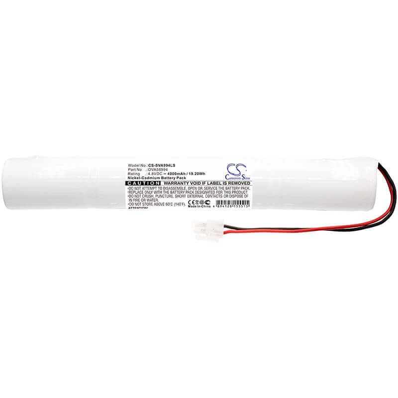 4,8V, Ni-CD, 4000mAh, Batterie d'éclairage de secours compatible avec Schneider, Ova58994, Exiway Class, Exiway One, 19,20Wh Éclairage de secours Cameron Sino Technology Limited