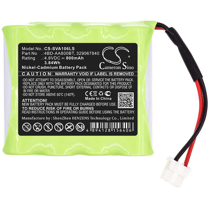 4.8V, Ni-CD, 800mAh, Batterie d'éclairage de secours compatible avec Schneider, 329067840, Exiway Easyled, Ova38352, 3.84Wh Éclairage de secours Cameron Sino Technology Limited