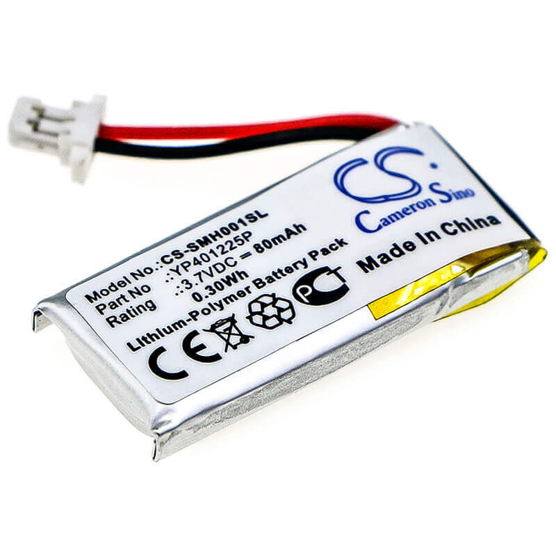 3.7V, Li-Polymer, 80mAh, Headset battery fits Sena, Yp401225p, 10u-ar-01, 10u-hr-01, 0.3Wh Wireless Headset Cameron Sino Technology Limited