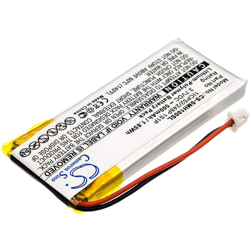 3.7V, Li-Polymer, 500mAh, Headset battery fits Sena, 1icp52/248p 1s1p, Smh-10, Smh-10 Lifespan, 1.85Wh Wireless Headset Cameron Sino Technology Limited