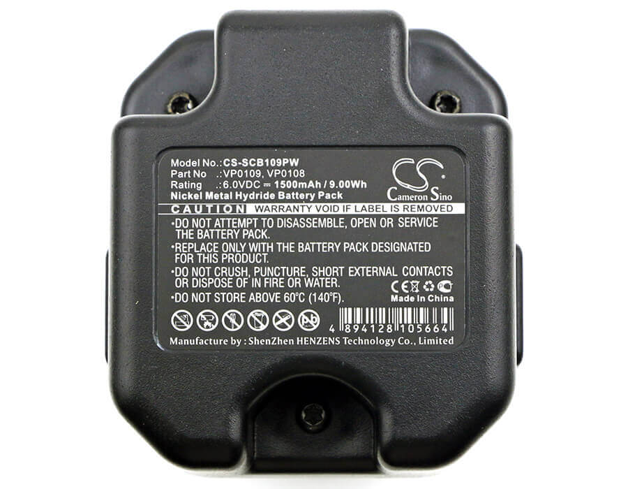 6.0V, Ni-MH, 1500mAh, batterie pour outils électriques compatible avec Senco, Vp0108, Gt65da, Gt65rha, 9Wh Outils électriques Cameron Sino Technology Limited (Outils électriques)