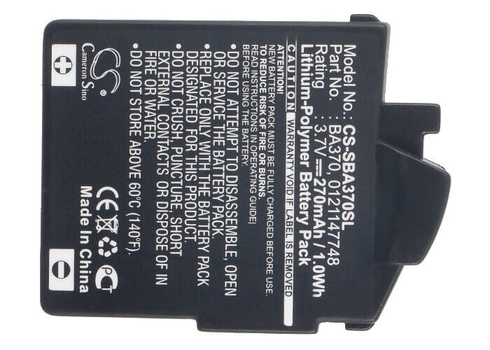 3.7V, Li-Polymer, 270mAh, Headset battery fits Sennheiser, 121147748, 450 Travel, 550 Travel, 1Wh Wireless Headset Cameron Sino Technology Limited