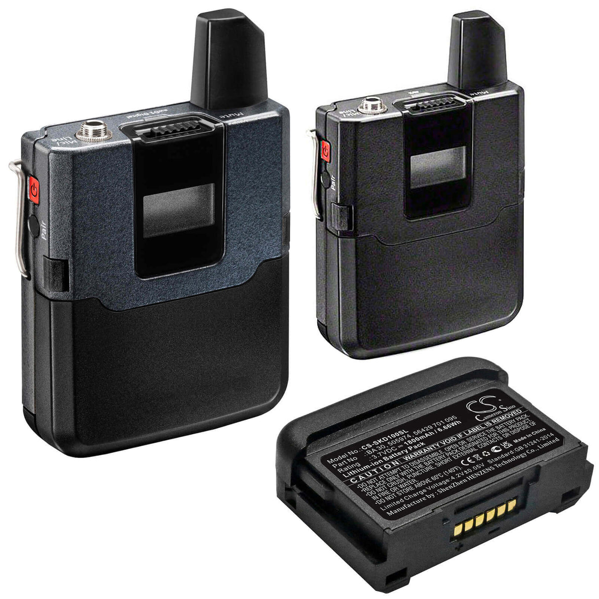 3.7V, Li-ion, 1800mAh, Stage Monitor System battery fits Sennheiser, 505974, Avx Bodypack Transmitter, Avx Sk Bodypack Transmitters, 6.66Wh Stage Monitor System Cameron Sino Technology Limited