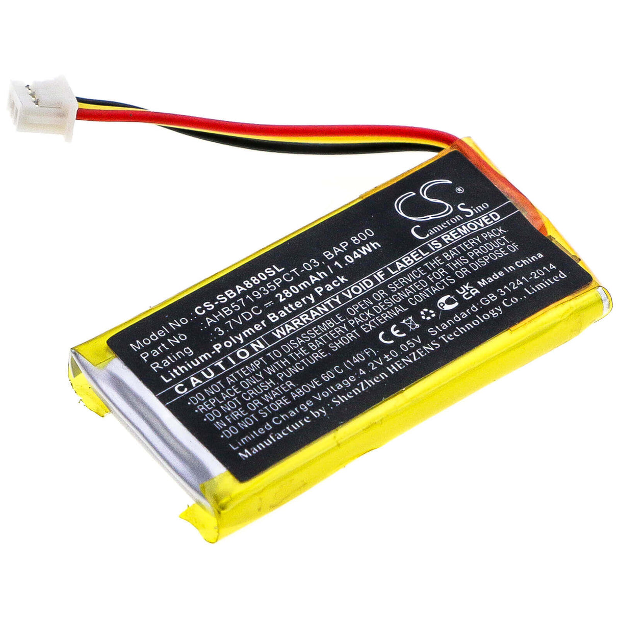 Headset Battery For Sennheiser, Flex 5000, Rs 5000, Set 880 3.7v, 280mah - 1.04wh Wireless Headset Cameron Sino Technology Limited