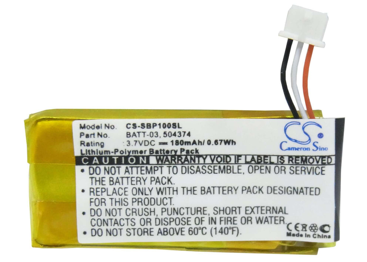 BATT-03 Headset Battery For Sennheiser Officerunner, Dw Office, Pro 1 3.7v, 180mah - 0.67wh Wireless Headset Cameron Sino Technology Limited