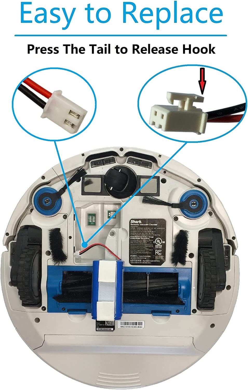 Shark RVBAT850 Battery Replacement 3400mAh 14.8V Li-ion Vacuum Cameron Sino Technology Limited