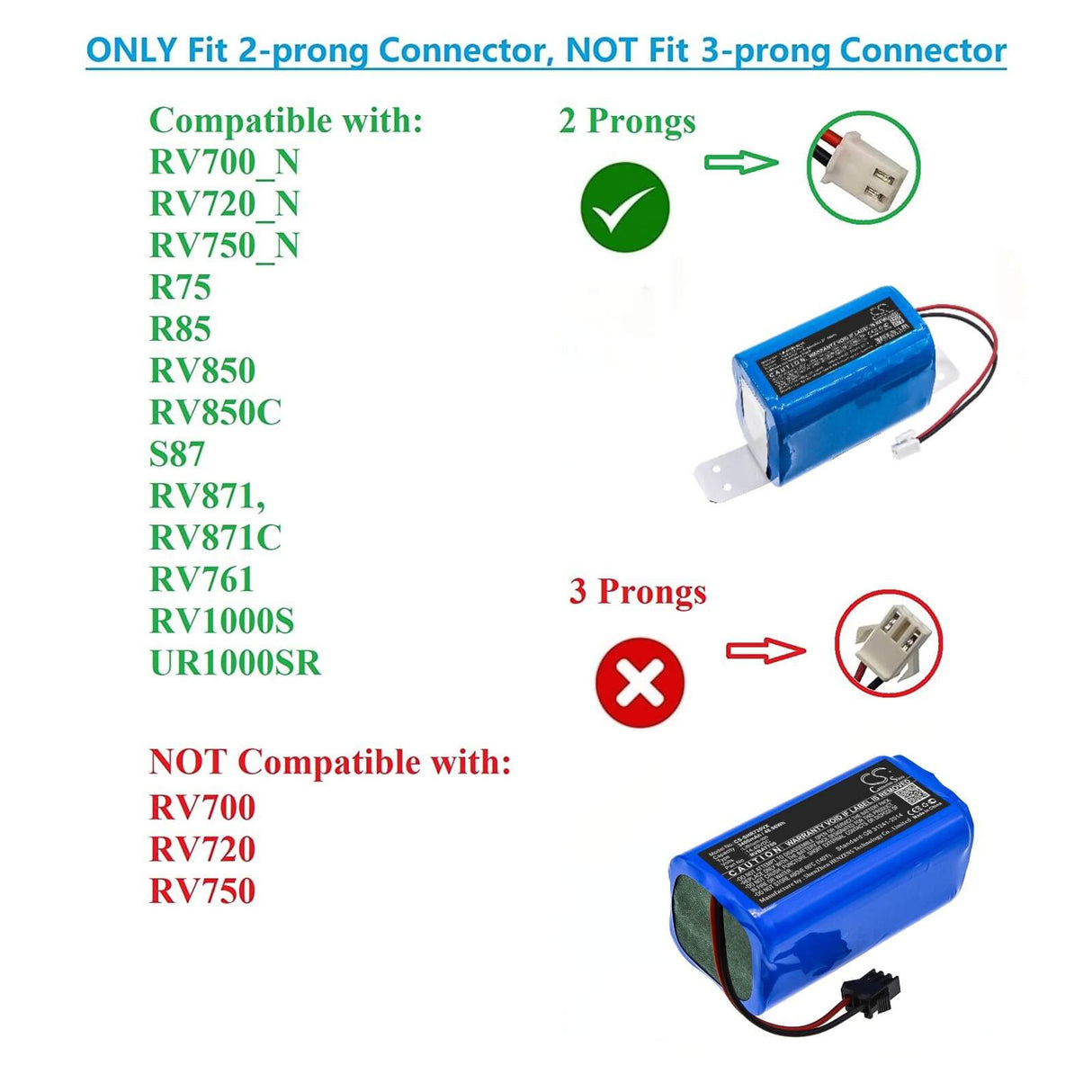 Shark RVBAT850 Battery Replacement 3400mAh 14.8V Li-ion Vacuum Cameron Sino Technology Limited