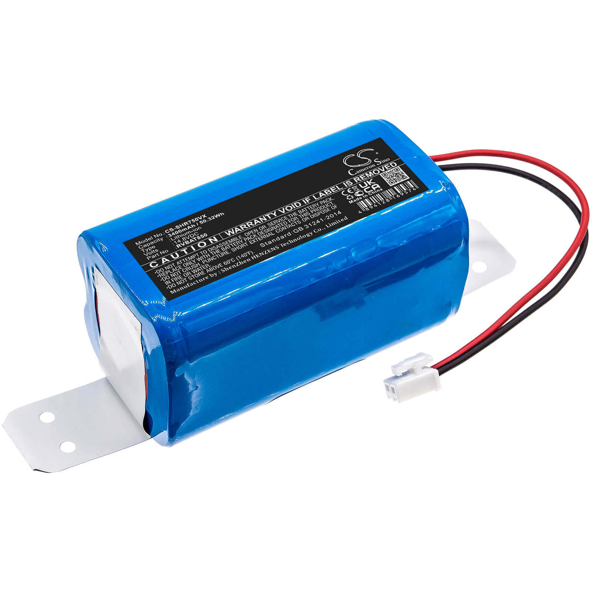 Shark RVBAT850 Battery Replacement 3400mAh 14.8V Li-ion Vacuum Cameron Sino Technology Limited