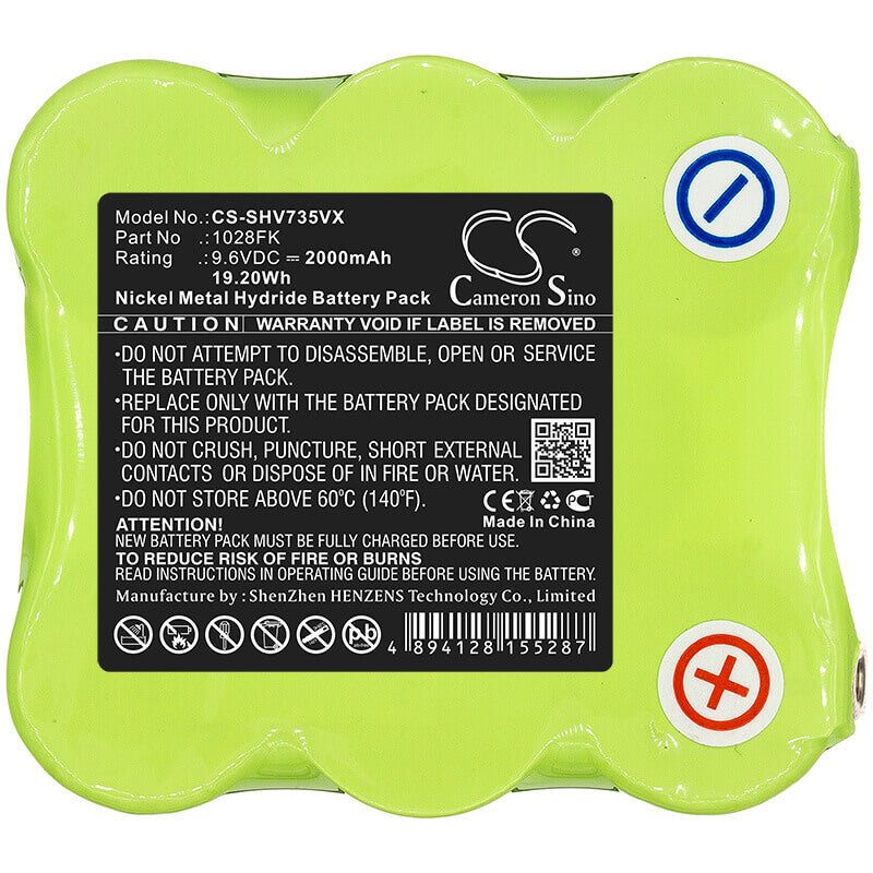 9.6V, Ni-MH, 2000mAh, Vacuum battery fits Shark, Sv735, 19.20Wh Vacuum Cameron Sino Technology Limited