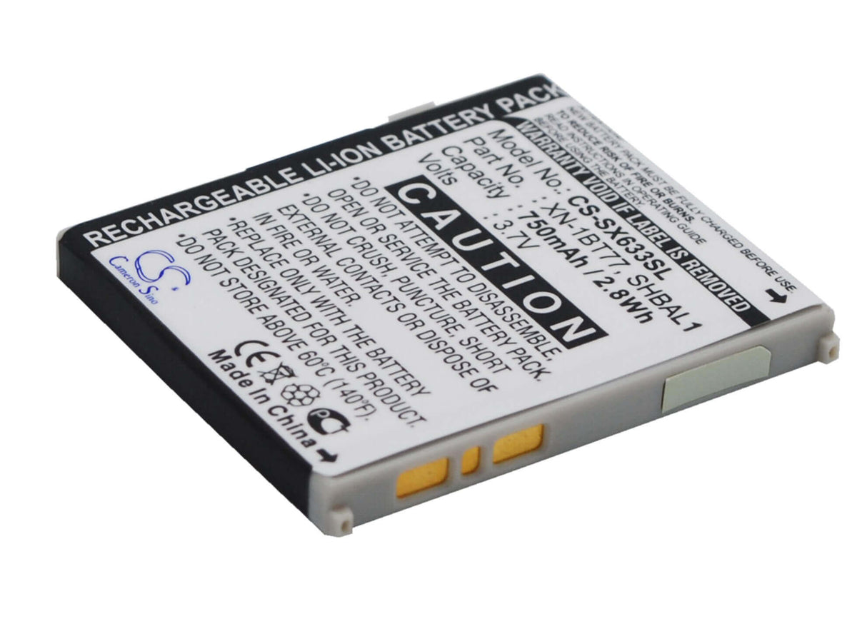 3.7V, Li-ion, 750mAh, SmartPhone battery fits Sharp, Shbal1, 705sh, 770sh, 2.78Wh Mobile, SmartPhone Cameron Sino Technology Limited (Suspended)