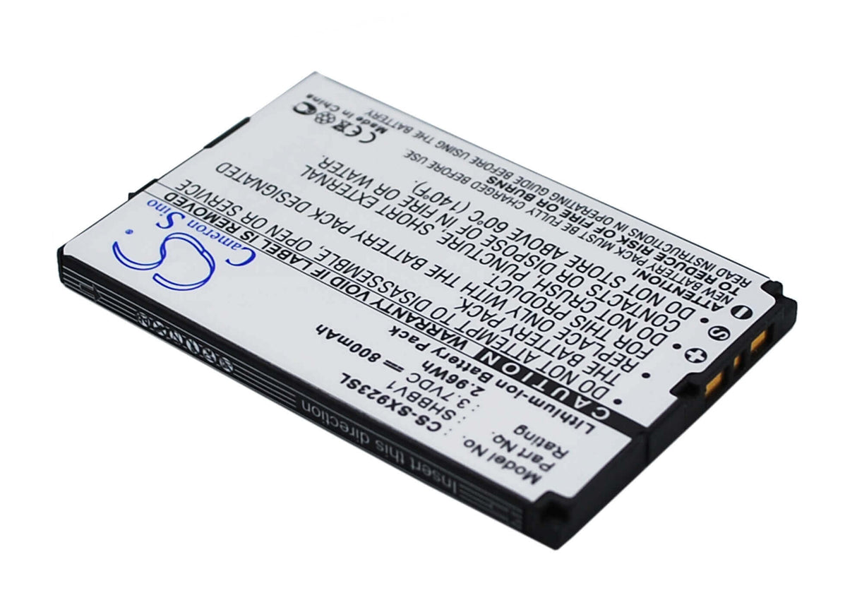 3.7V, Li-ion, 800mAh, SmartPhone battery fits Sharp, Shbbv1, 9020c, 923sh, 2.96Wh Mobile, SmartPhone Cameron Sino Technology Limited (Smartphone)