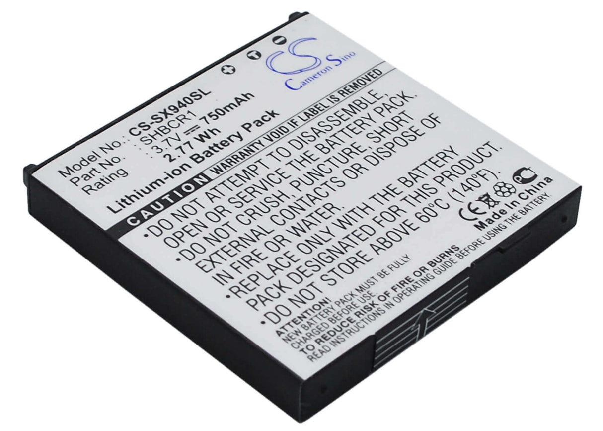 3.7V, Li-ion, 750mAh, SmartPhone battery fits Sharp, Softbank, Shbcr1, 940sh, 942sh, 2.78Wh Mobile, SmartPhone Cameron Sino Technology Limited (Smartphone)