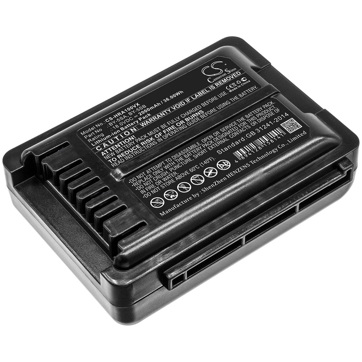 18.0V, Li-ion, 2000mAh, Vacuum battery fits Sharp, Ec-a1r, Ec-a1rcn-p, Ec-a1rcn-y, 36.00Wh Vacuum Cameron Sino Technology Limited