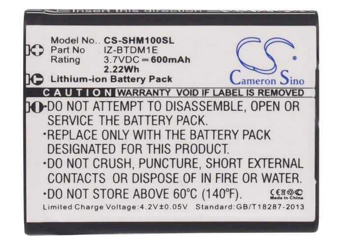 Battery For Sharp Portable Plasmacluster Ion Generator Ig-dm1z-w 3.7v, 600mah - 2.22wh Medical Cameron Sino Technology Limited (Suspended)