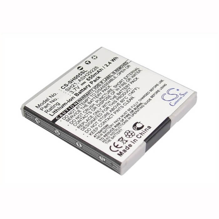 3.7V, Li-ion, 650mAh, SmartPhone battery fits Sharp, Ash29226, Sh-01b, Sh-02a, 2.41Wh Mobile, SmartPhone Cameron Sino Technology Limited (Suspended)