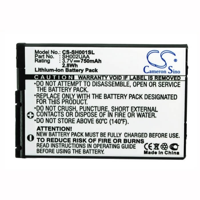 3.7V, Li-ion, 750mAh, SmartPhone battery fits Sharp, Sh001uaa, Sh001, Sh002, 2.78Wh Mobile, SmartPhone Cameron Sino Technology Limited (Smartphone)