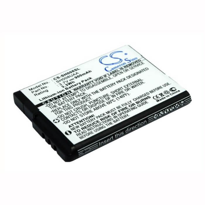 3.7V, Li-ion, 900mAh, SmartPhone battery fits Sharp, Sh008uaa, Aquos Shot Sh008, Sh008, 3.33Wh Mobile, SmartPhone Cameron Sino Technology Limited (Suspended)