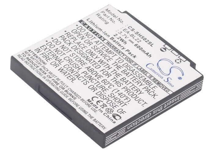 3.7V, Li-ion, 600mAh, SmartPhone battery fits Sharp, Ea-bl22, Sh5010c, Sh5018c, 2.22Wh Mobile, SmartPhone Cameron Sino Technology Limited (Smartphone)