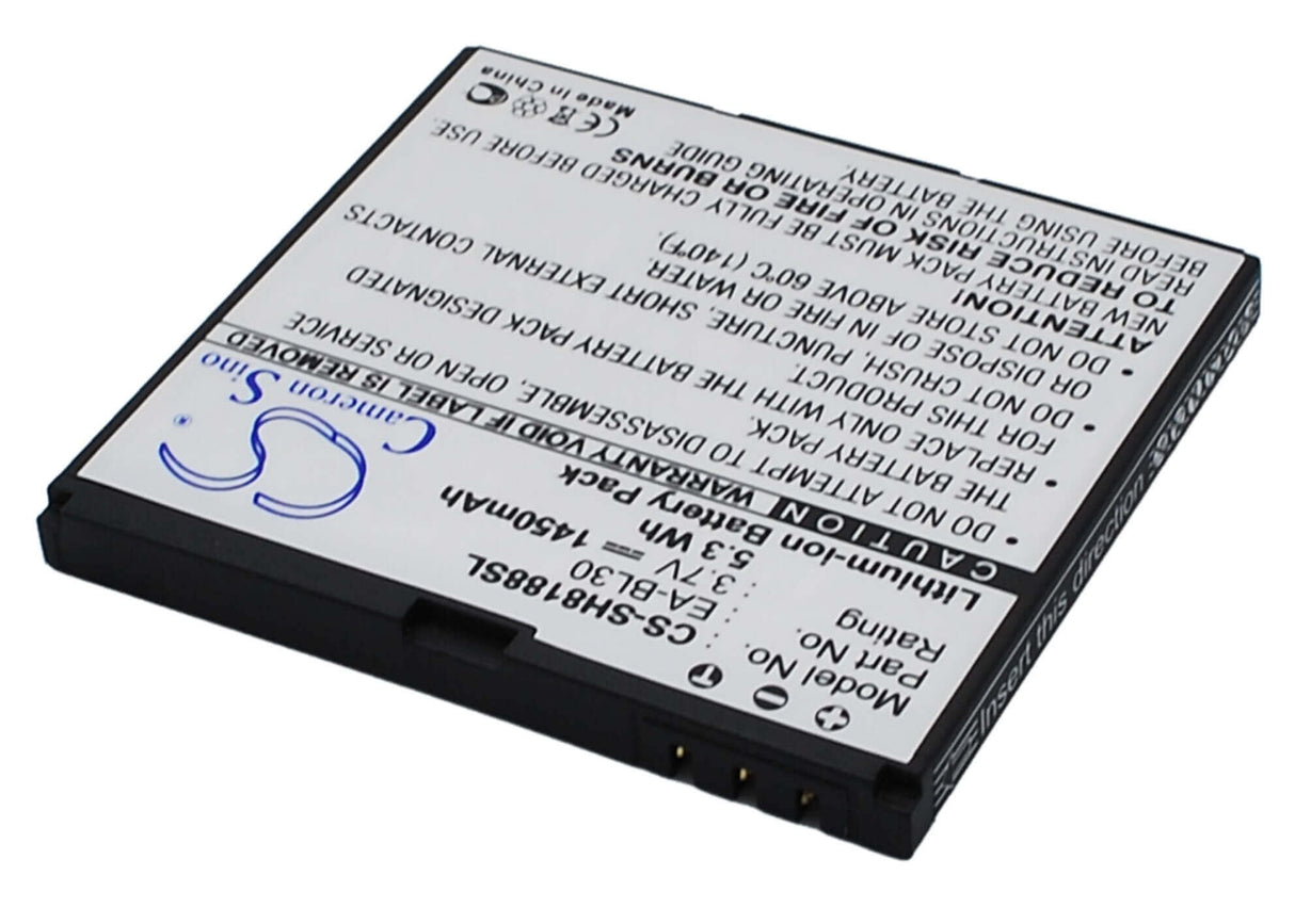 3.7V, Li-ion, 1450mAh, SmartPhone battery fits Sharp, Ea-bl30, Sh8188u, 5.37Wh Mobile, SmartPhone Cameron Sino Technology Limited (Smartphone)