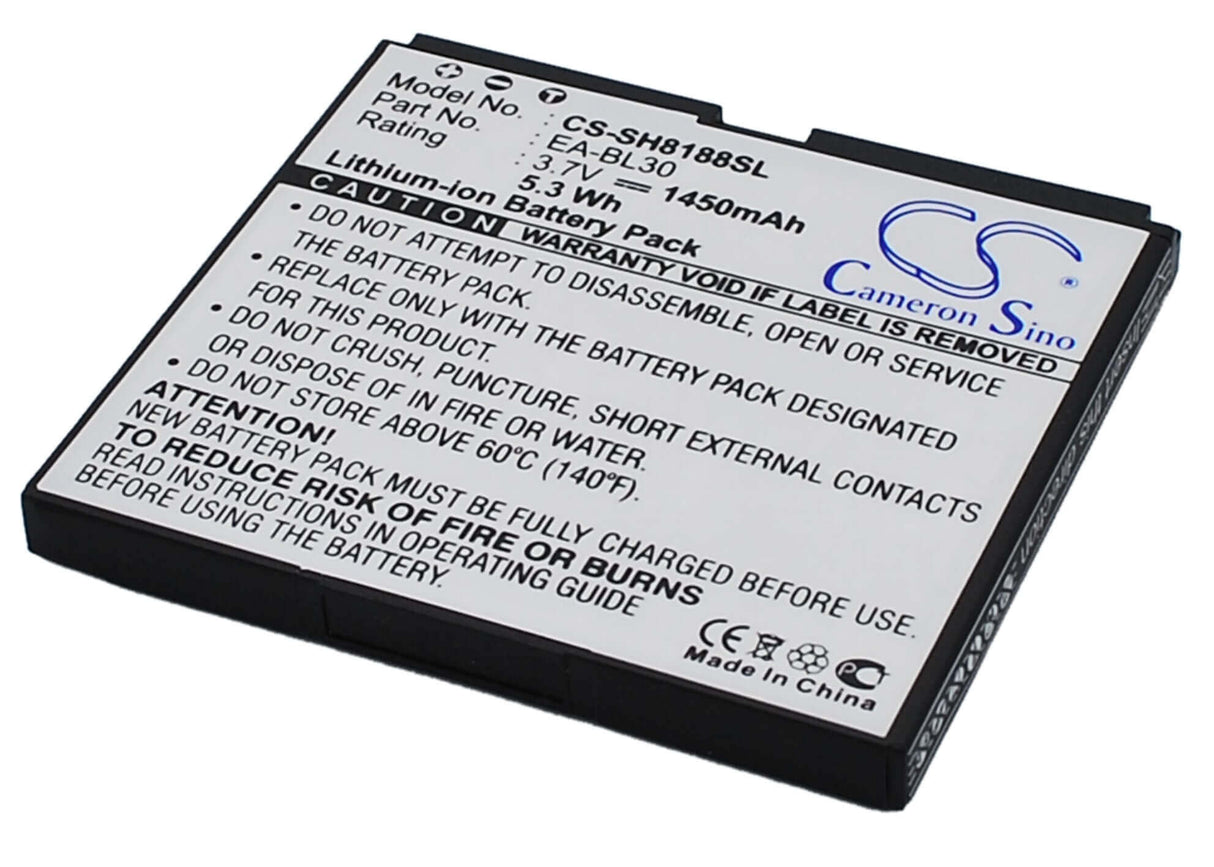3.7V, Li-ion, 1450mAh, SmartPhone battery fits Sharp, Ea-bl30, Sh8188u, 5.37Wh Mobile, SmartPhone Cameron Sino Technology Limited (Smartphone)