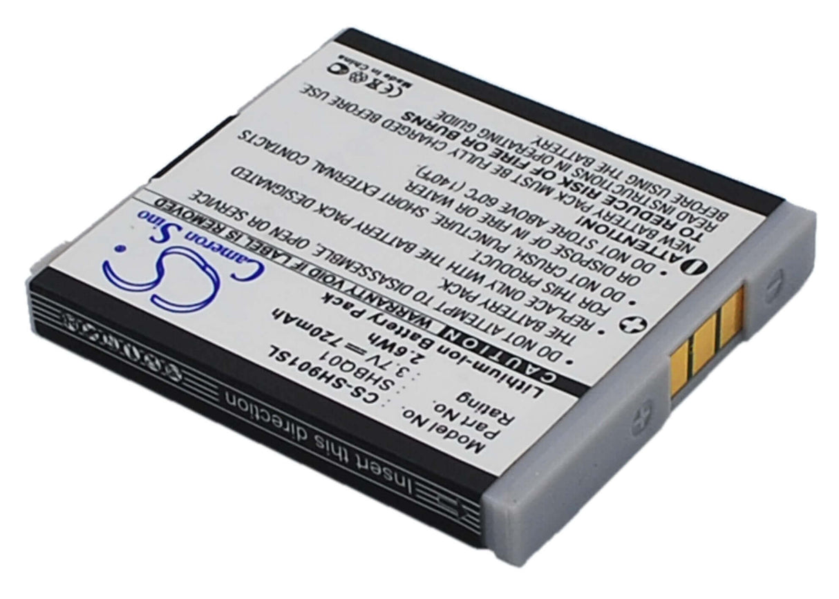 3.7V, Li-ion, 720mAh, SmartPhone battery fits Sharp, Shbq01, Sh05, Sh901is, 2.66Wh Mobile, SmartPhone Cameron Sino Technology Limited (Smartphone)
